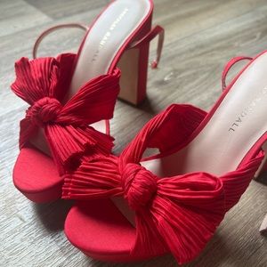 Loeffler Randall Natalia red platform bow heels